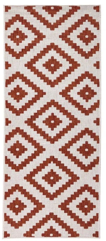 Covor reversibil adecvat pentru interior și exterior roșu-crem 80 x 345 cm Malta - NORTHRUGS