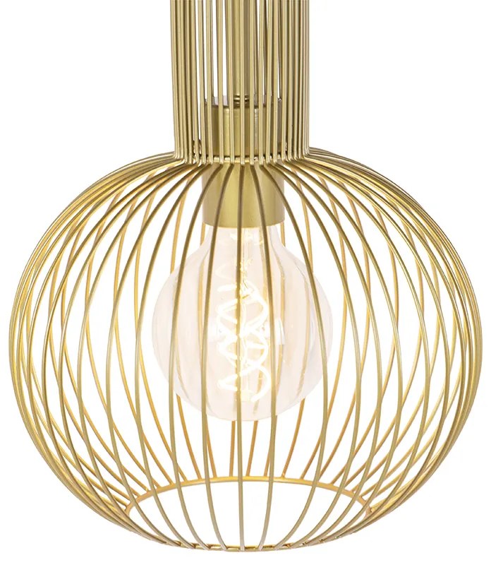 Lampă pendant de design aurie - Wire Whisk