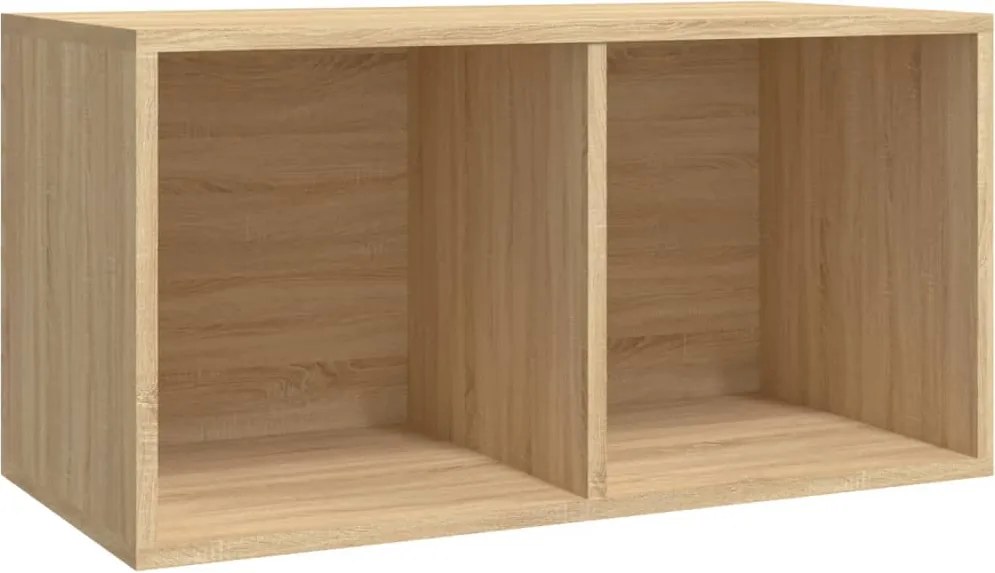 vidaXL Cutie de depozitare viniluri, stejar sonoma, 71x34x36 cm, lemn