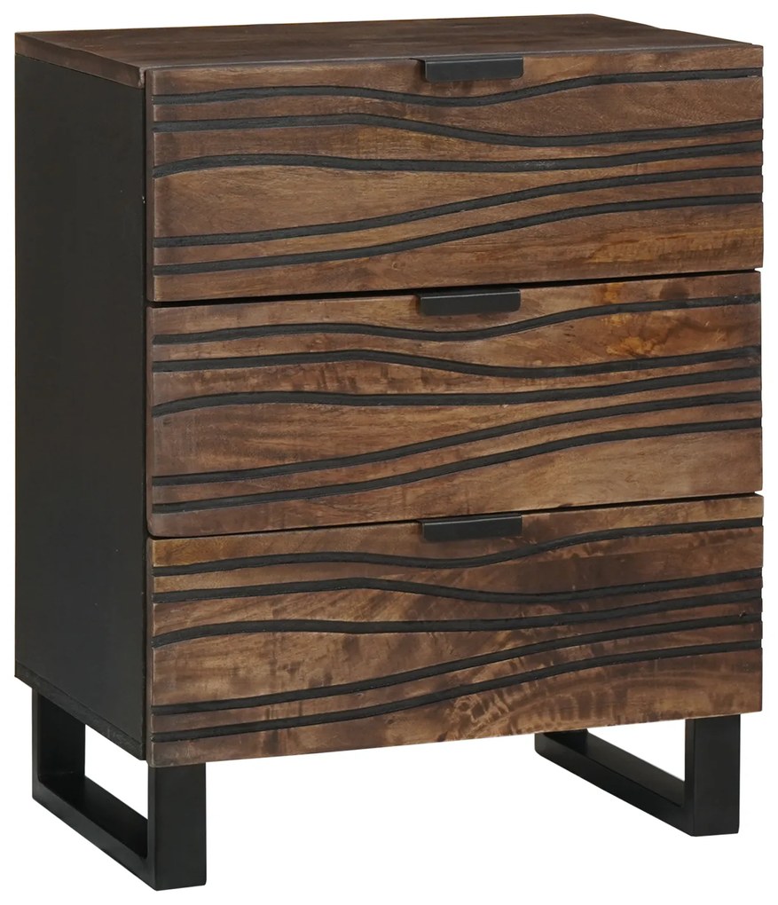 vidaXL Cabinet de Noptieră - 50x33x60 cm din lemn solid de mango și lemn reîncărcat.