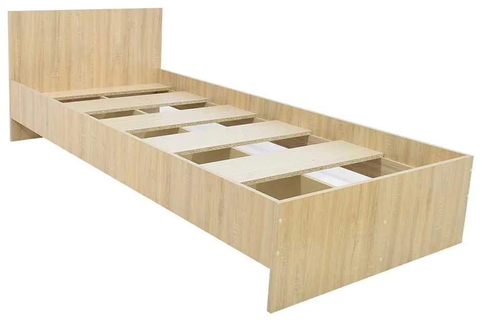 PAT SINGLE CU SOMIERA INCLUSA,204X93X69 (90X200) CM,CULOARE SONOMA,PAL