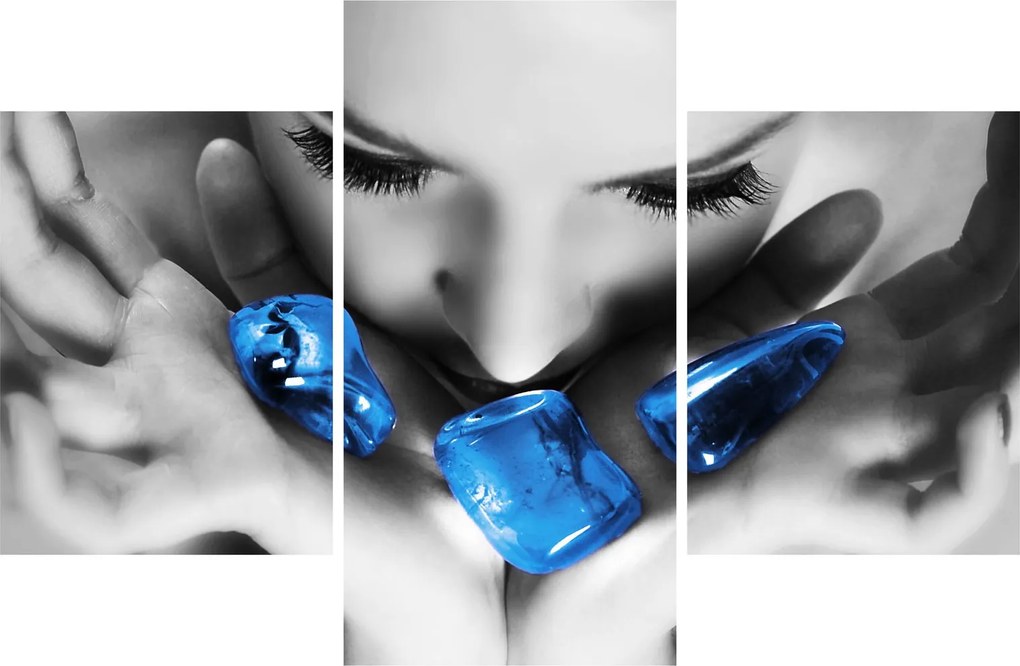 Tablou cu portretul femeii cu pietre (90x60 cm)