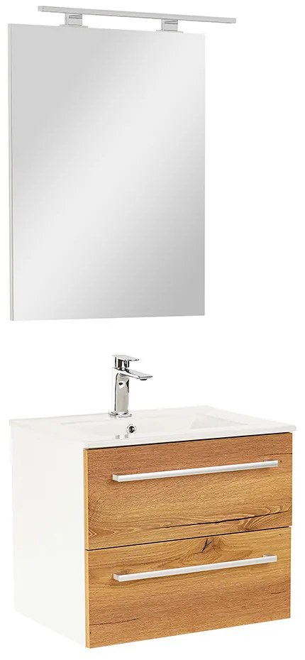 Mobilier complet de baie Vario Clam 60, stejar alb