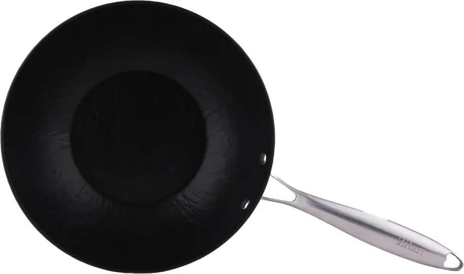 Tigaie Wok Zilan ZLN0934, Diametru 28 cm, 7 straturi de material, Maner nituit, Compatibil cuptor si masina de spalat vase