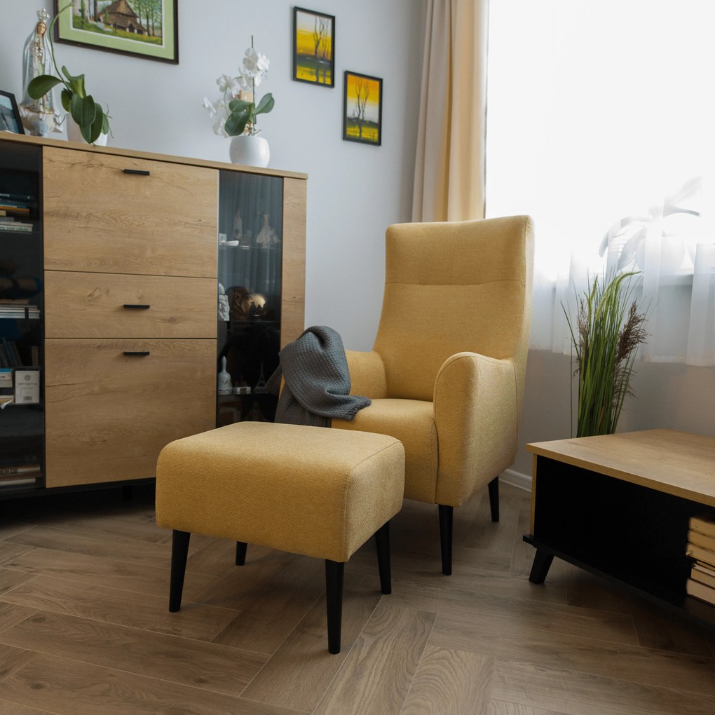 Taburet, galben/ negru, SAMY