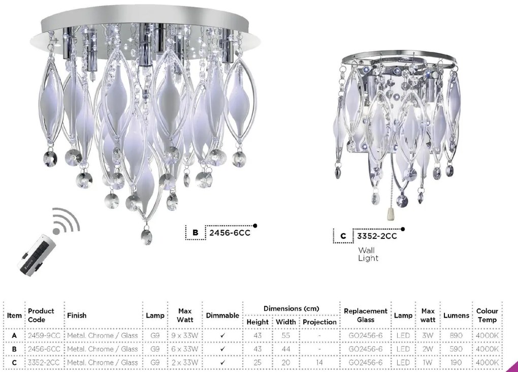 Lustra LED cu telecomanda design modern Spindle 2456-6CC SRT