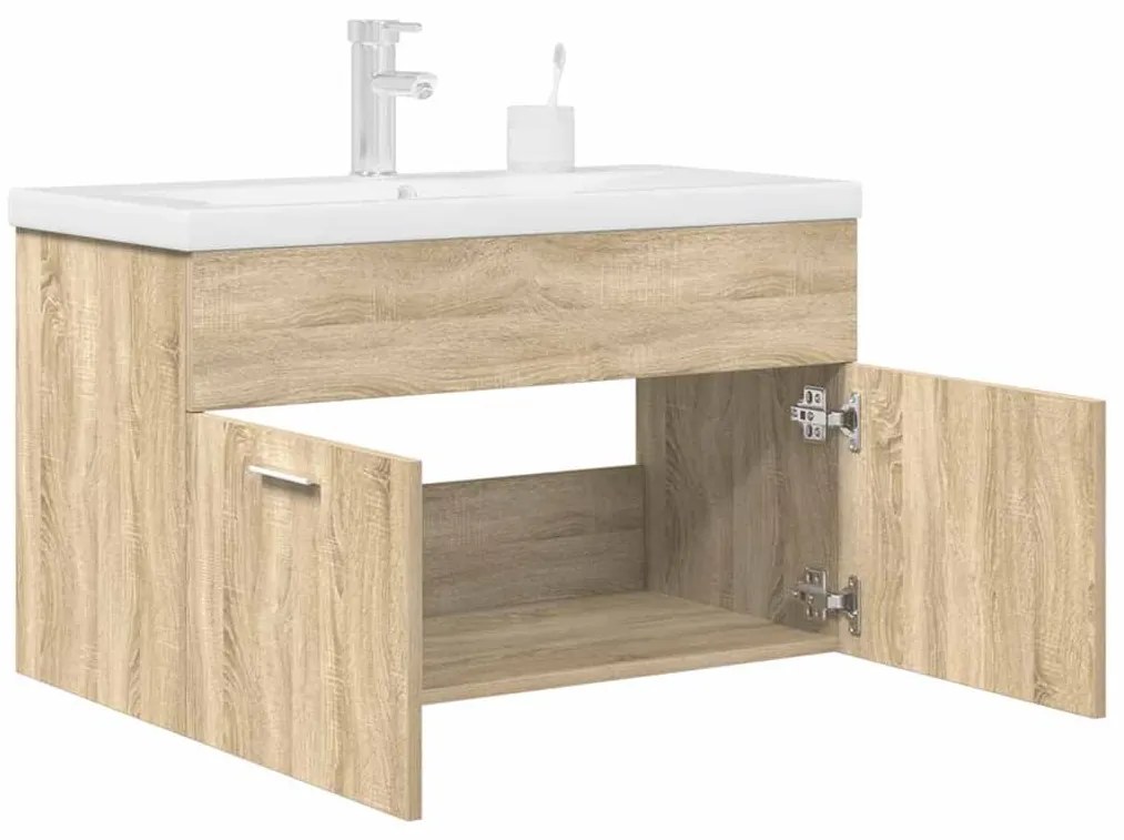 vidaXL Dulap pentru chiuvetă baie cu chiuvetă încorporată și robinet