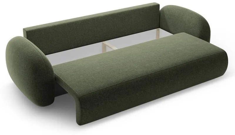 Canapea verde extensibilă/cu spațiu de depozitare cu tapițerie din chenille 262 cm Tonale – Cosmopolitan Design