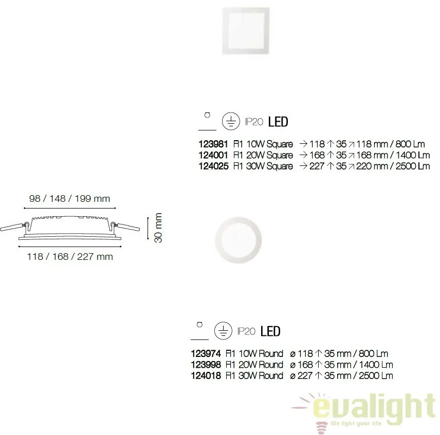 Spot incastrabil pt. tavan fals cu LED GROOVE FI1 30W ROUND 124018