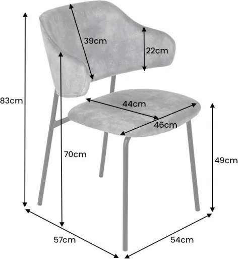 Set 2 scaune stil modern Tracy Alpine, boucle gri