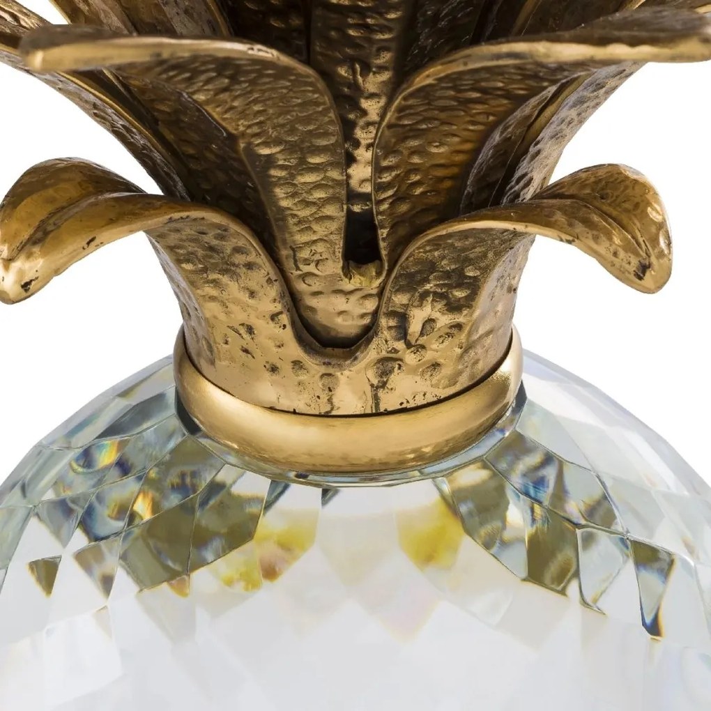 Vas depozitare, obiect decorativ design LUX Pineapple alama antic/ sticla