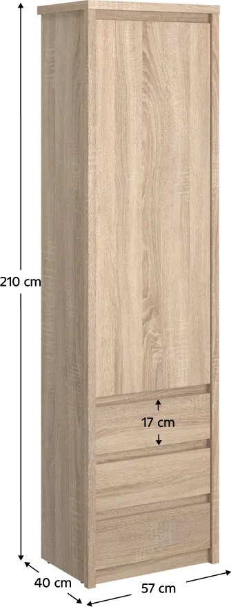 Etajeră TYP 5, PAL melaminat, stejar sonoma, NORTY