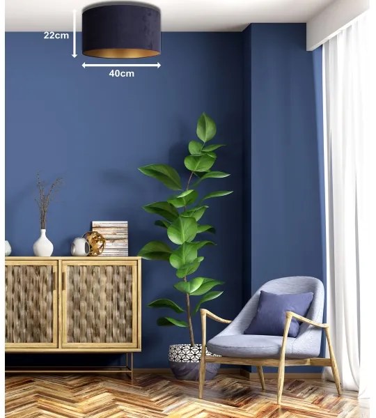 Duolla - Plafonieră ROLLER 1xE27/15W/230V d. 40 cm albastră/aurie