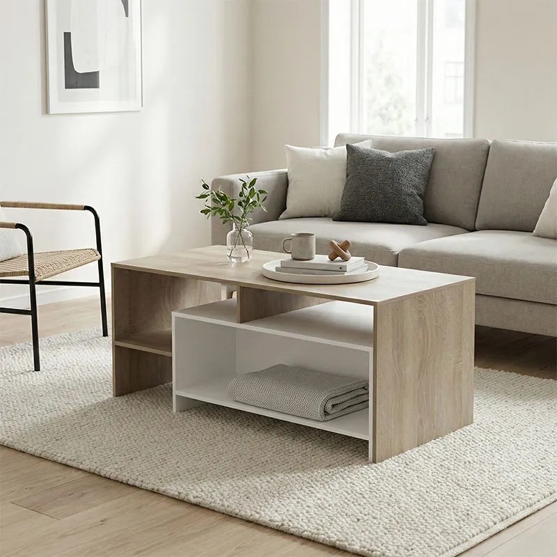 Masuta De Cafea Calina Sonoma - Alb 120x60x52.8 Cm