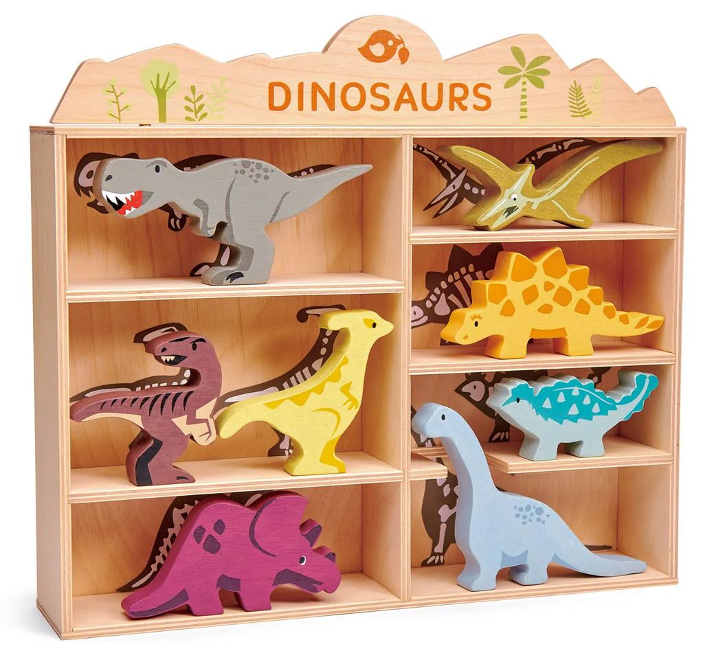 Tender Leaf Toys - Dinozauri pe raft din lemn - Dinosaurs - TL8477