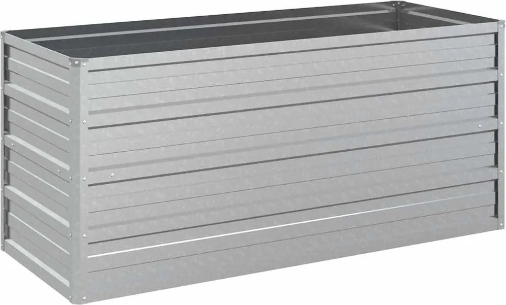 vidaXL Strat înălțat de grădină argintiu 100x40x45 cm oțel galvanizat