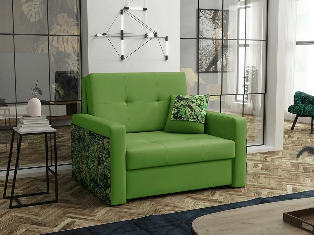 Fotoliu Columbus 173Verde, 86x110x98cm, 50 kg, Tapiterie, Picioare: Metal