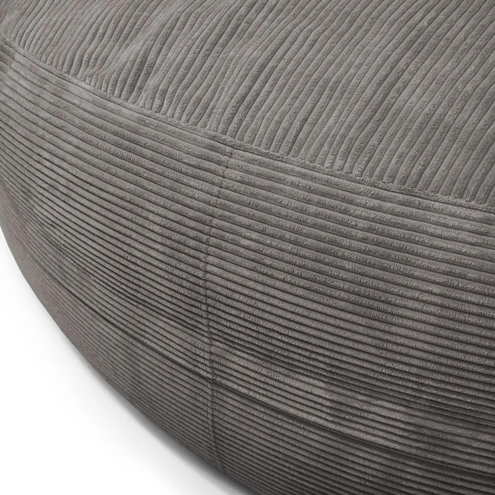 Fotoliu bean bag negru cu tapițerie din catifea reiată Roll 190 – SLOWDOWN