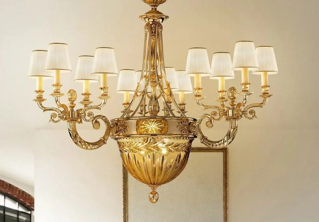 Candelabru XL clasic LUX realizat manual Amber