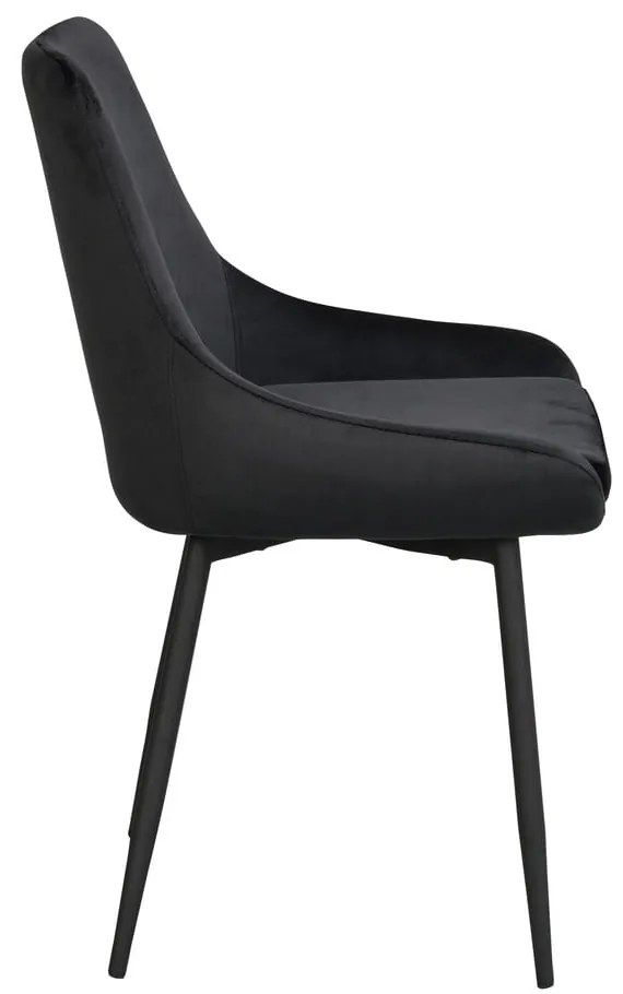 Scaune de dining negre 2 buc. din catifea Sierra - Rowico