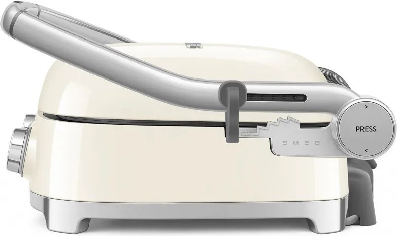 Grătar multifuncțional SMEG 50's Style MGF01CREU, 2100 W, 60-230 °C, 3 programe, acoperire ceramică, tavă de scurgere, semnal sonor, cronometru, culoare crem