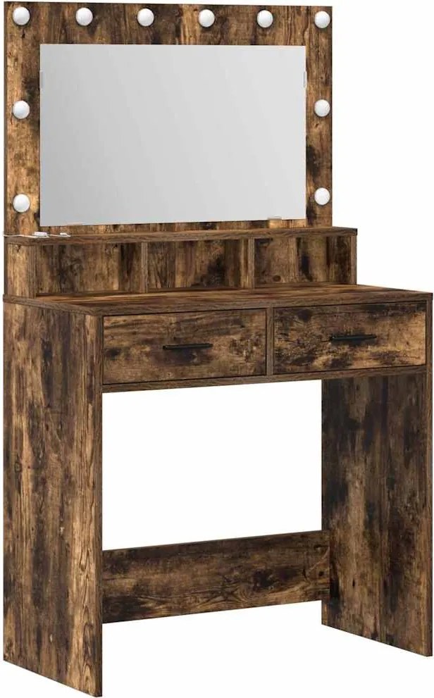 vidaXL Masă de Machiaj Stejar fumuriu 79 x 41 x 135 cm Lemn compozit