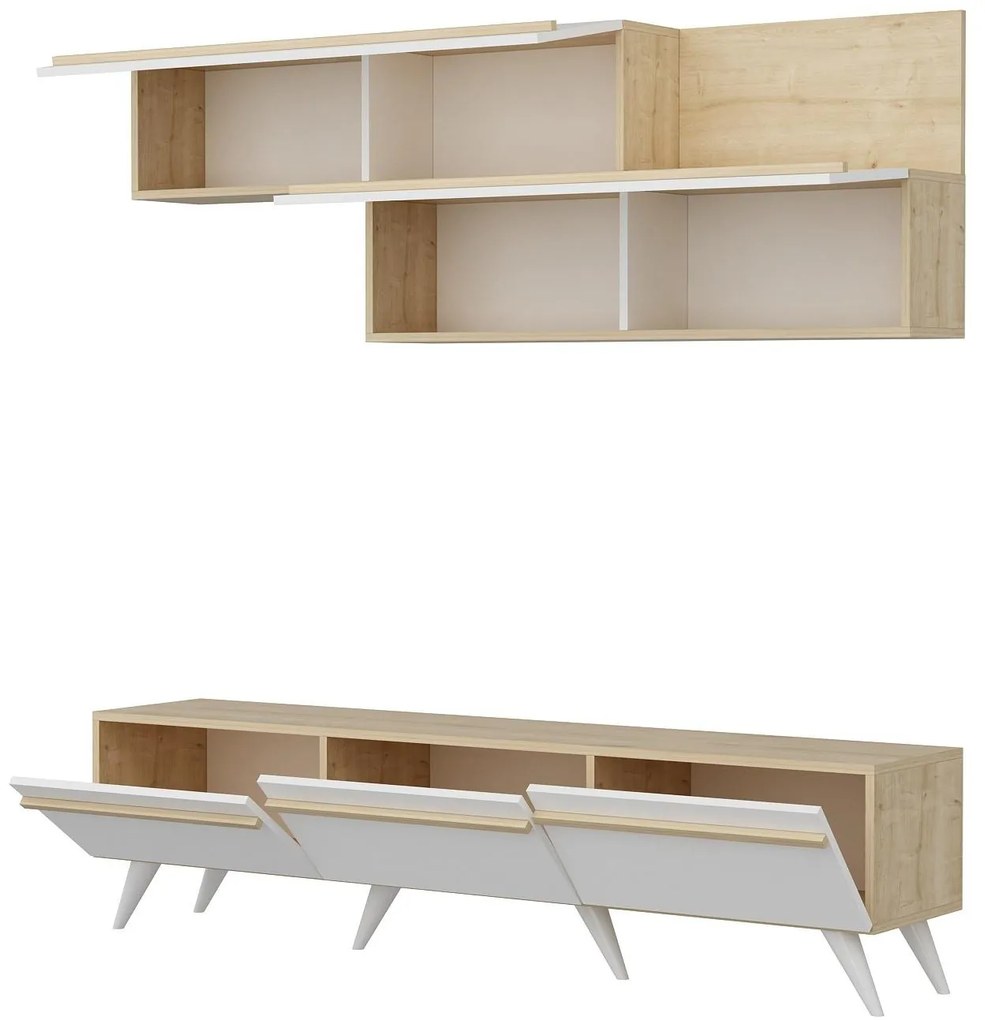 Mobilier living Amstel (Stejar zafir + Alb). 1088822