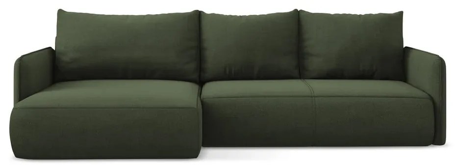 Colțar verde extensibil/cu spațiu de depozitare (cu colț pe partea stângă) Nanea – Makamii