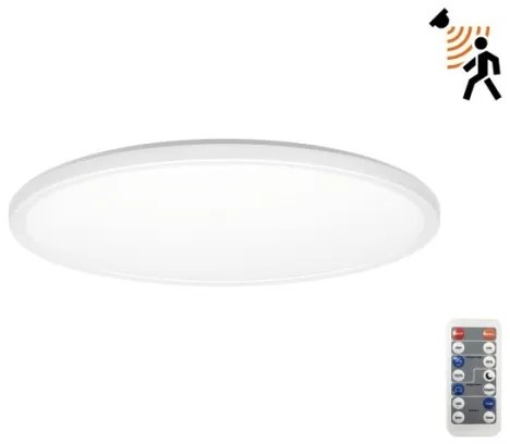 Corp de iluminat LED pentru baie cu senzor NIVERA, 12 W, 230 V, IP54, Ø 22,5 cm, alb + telecomandă