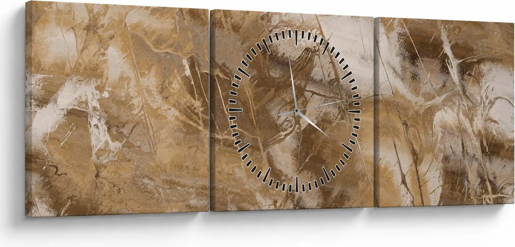 Tablou - Abstract maro (cu ceas) (90x30 cm)