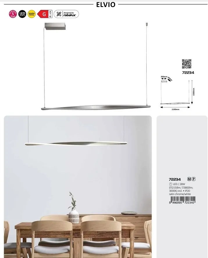 Lustra LED suspendata design modern Elvio