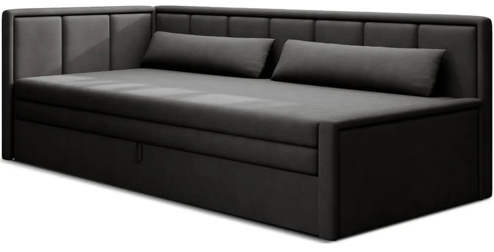 Canapea gri închis extensibilă/cu spațiu de depozitare cu tapițerie din chenille 214 cm Fulgeo – ELTAP