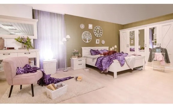 Set Mobila Dormitor Kashmir Cu Pat 180 X 200 Cm