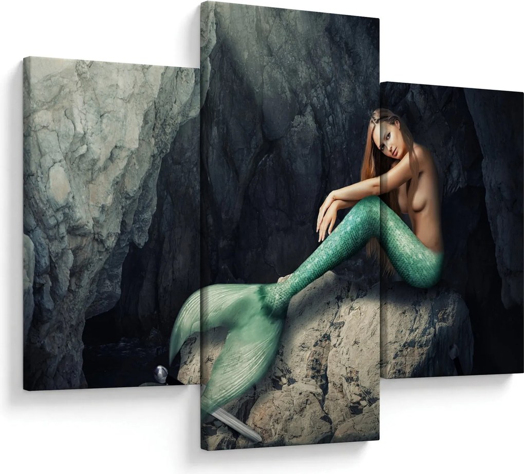 Tablou - Sirena pe stâncă (90x60 cm)