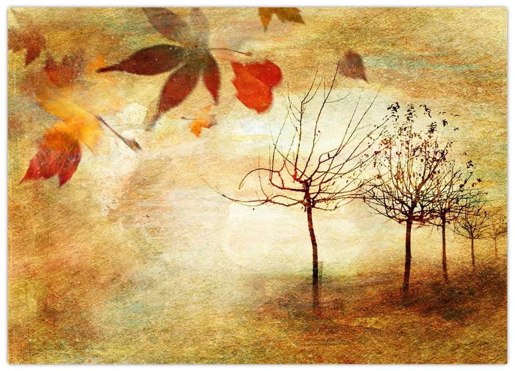 Tablou pe sticlă - Dispoziție de toamnă (70x50 cm)