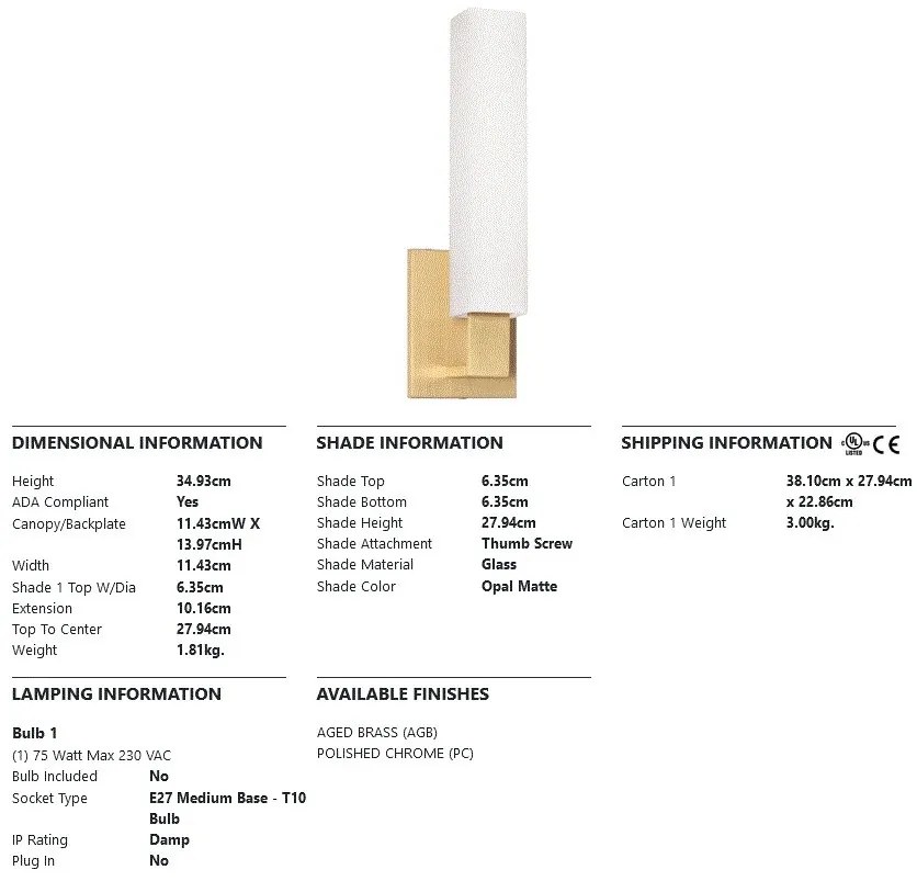 Aplica de perete design minimalist LIVINGSTON alama antichizata