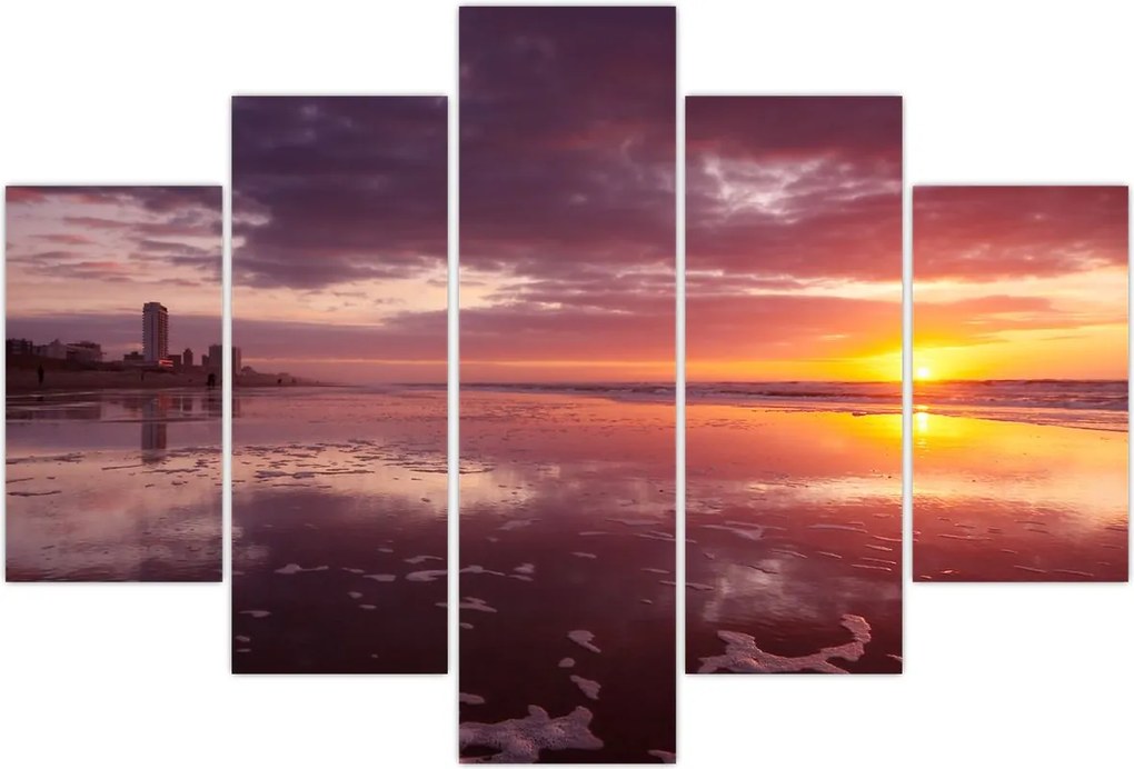 Tablou - Plajă la apus de soare (150x105 cm)