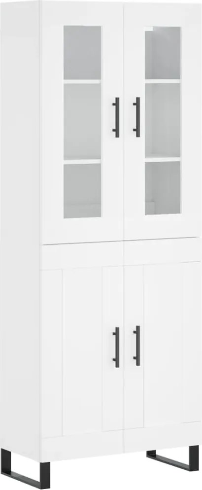 vidaXL Dulap înalt, alb, 69,5x34x180 cm, lemn compozit
