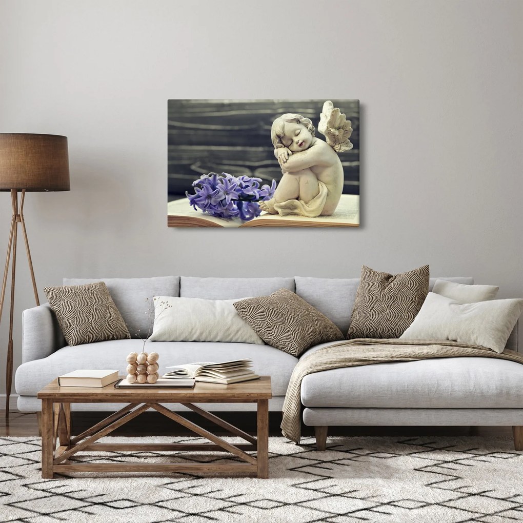 Tablou - Înger cu floare (90x60 cm)
