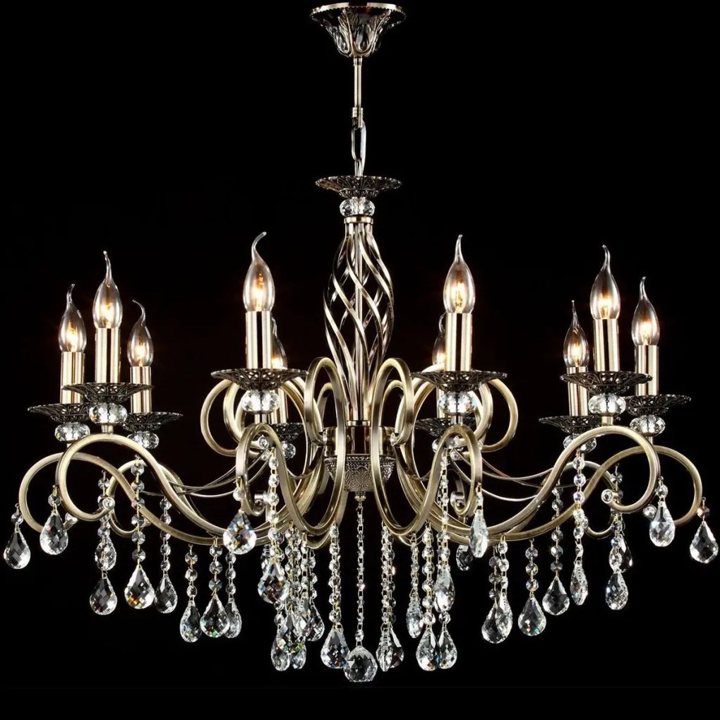Candelabru elegant design clasic cu 10 brate Grace bronz MYRC247-PL-10-R