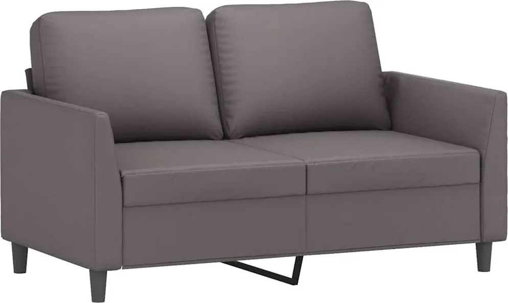vidaXL Canapea cu 2 locuri, gri, 120 cm, piele ecologică