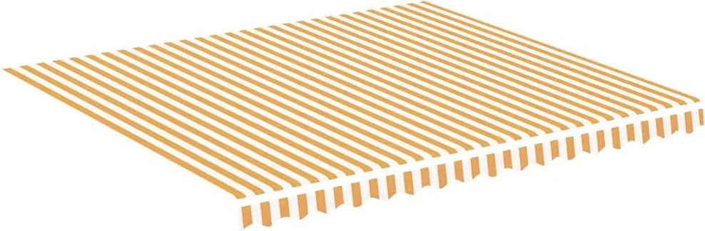 vidaXL Pânză de rezervă copertină, galben și alb, 4x3,5 m