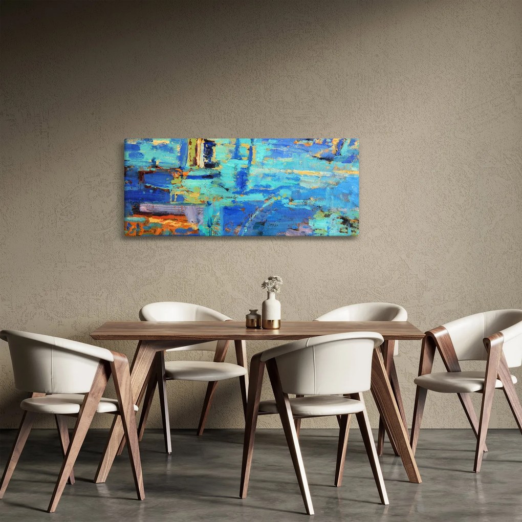 Tablou - pictură abstractă în ulei (120x50 cm)