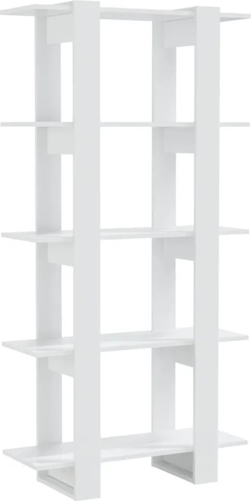 vidaXL Bibliotecă/Separator cameră, alb extralucios, 80x30x160 cm