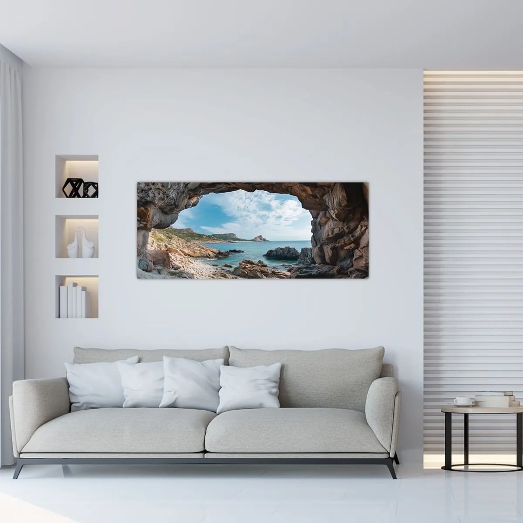 Tablou - Peșteră lângă mare (120x50 cm)