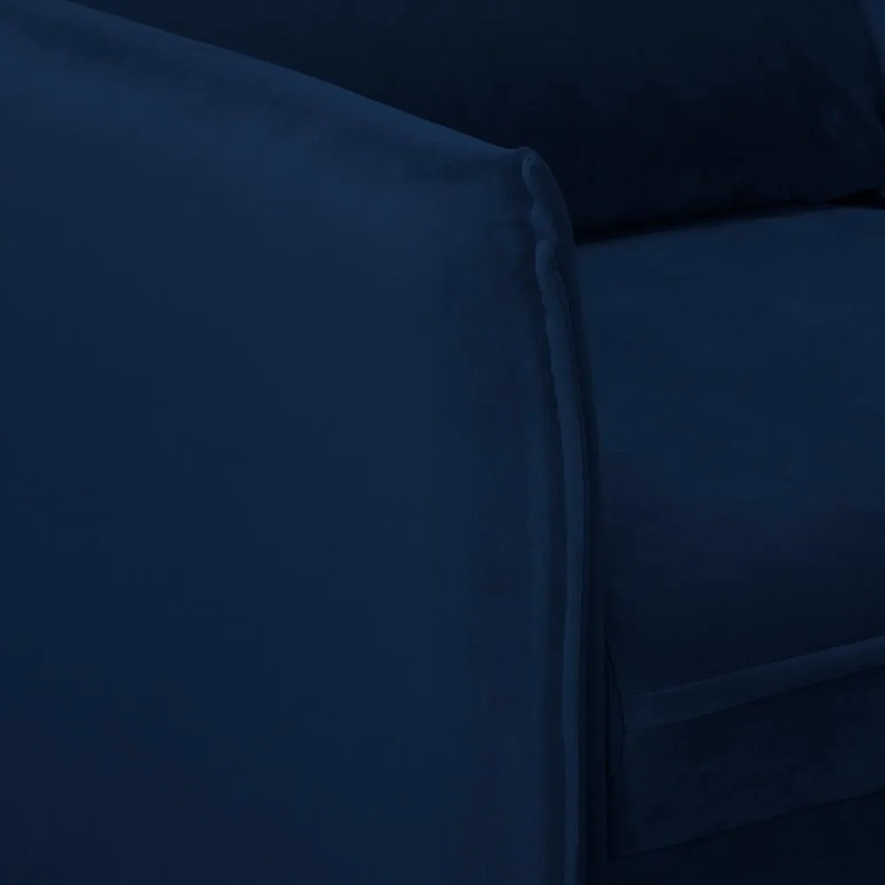 Canapea albastru-închis cu tapițerie din catifea 138 cm Juli – Ropez