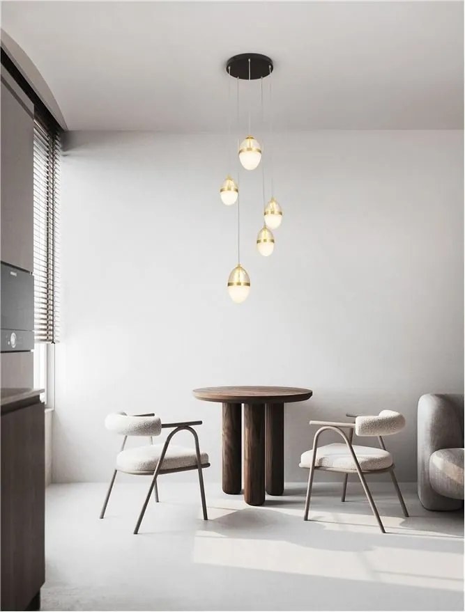 Lustra cu 5 pendule LED design modern Egna