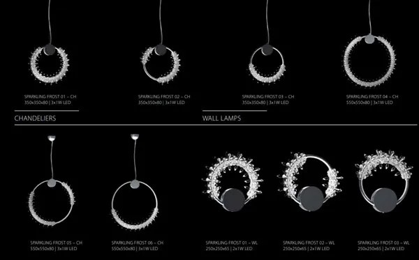 Lustra LED moderna Vision design LUX cristal SPARKLING FROST 35cm