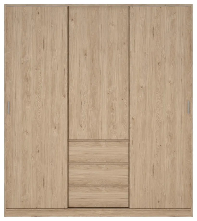 Șifonier în culoare naturală cu aspect de lemn de stejar cu ușă glisantă 177x200x60 cm Naia – Tvilum