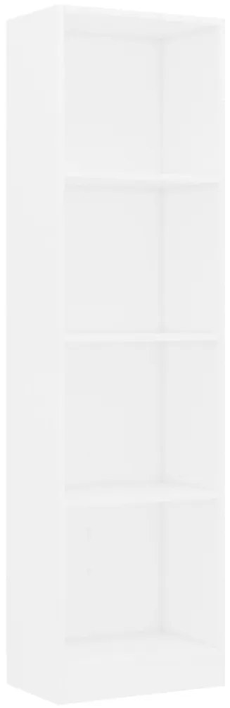 800837 vidaXL Bibliotecă cu 4 rafturi, alb, 40x24x142 cm, lemn prelucrat